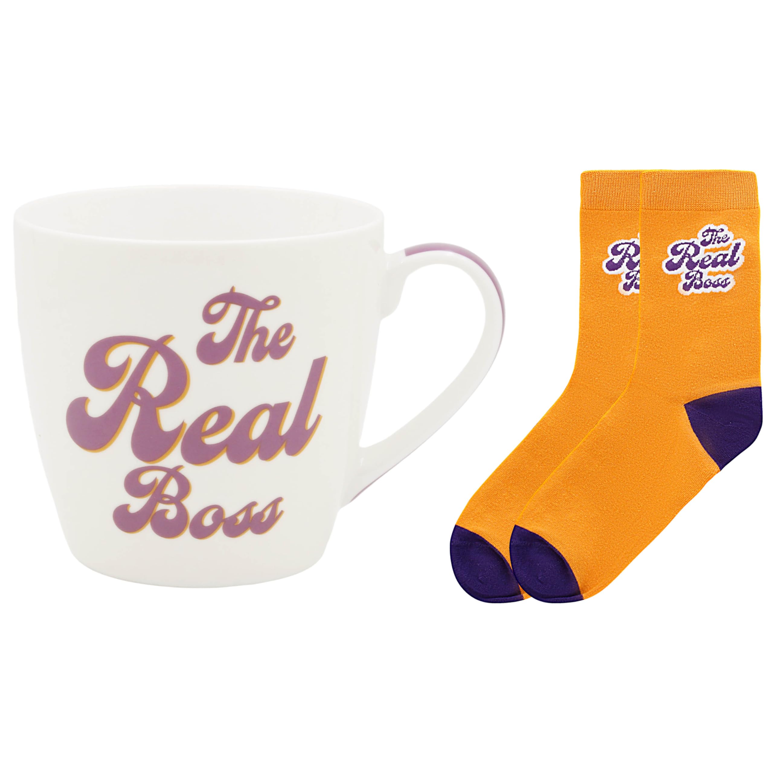 Lesser & Pavey His N Hers The Real Boss Mug & Sock Set of 480ml