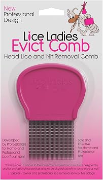 Lice and Nit Comb by Lice Ladies - Efficient Lice and Nit Removal | Lice Comb Safe for All Types of Hair | Stainless Steel Teeth with Non-Slip Handle | Durable and Reusable