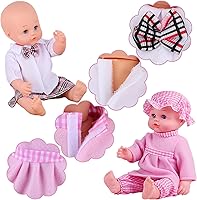 Vista 7 de Alive - Accesorios de ropa para muñecas de bebé, 9 conjuntos para muñeca de bebé de 14 a 15 pulgadas y muñeca de 18 pulgadas, vestido de ropa