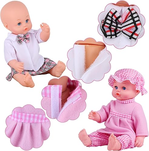 Miniatura 7 de Alive - Accesorios de ropa para muñecas de bebé, 9 conjuntos para muñeca de bebé de 14 a 15 pulgadas y muñeca de 18 pulgadas, vestido de ropa de