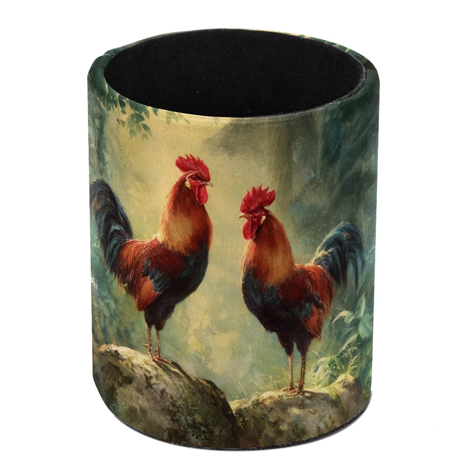 FWJZDSP Roosters Pencil Cup Pen Organizer Makeup Brush Holder for Office Home Countertop Desk Accessory Storage