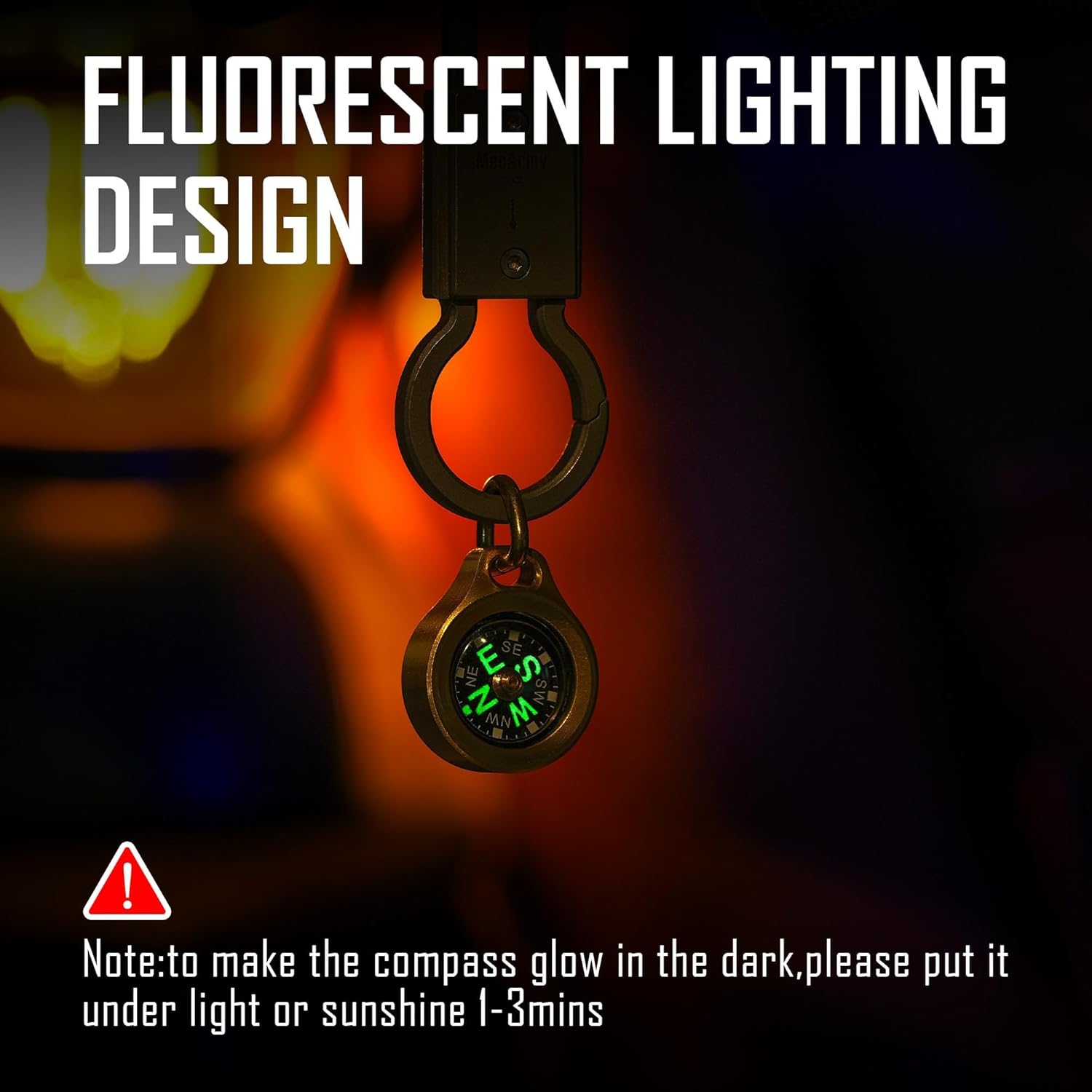 MecArmy Ultimate Outdoor Duo: Brass Mini Compass & Multi-Mode Mini Flashlight - Compact Survival Gear for Navigation, Exploration, and Emergencies