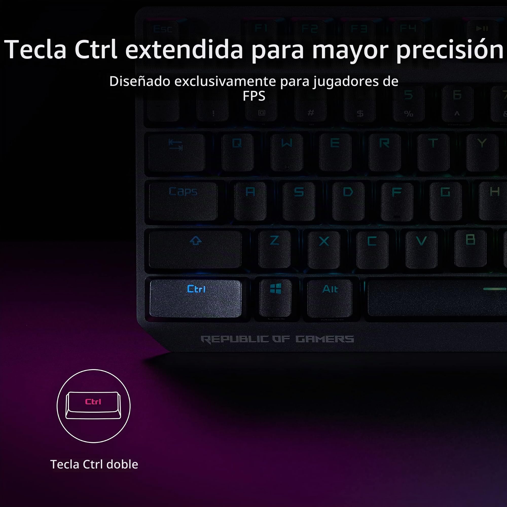 ASUS ROG Strix Scope NX RGB Wireless Deluxe - Teclado mecánico gaming (interruptores mecánicos ROG NX Red, PBT, triple conectividad, marco de aluminio, especial para juegos FPS) Negro - QWERTY español