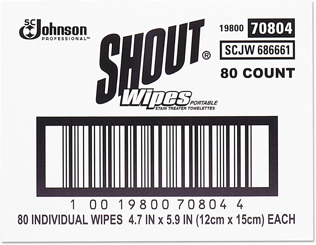 Shout Wipe & Go Stain Remover Wipes, 80 Count