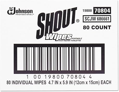 Shout Wipe & Go Stain Remover Wipes, 80 Count