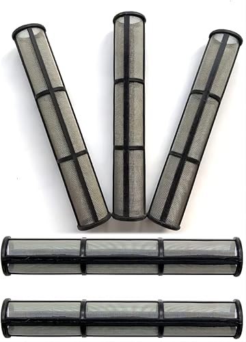 Paquete de 5 filtros de colector verticales de 7 pulgadas de largo, 244-067 o 244067, 60 mallas para pulverizador de pintura sin aire Graco GmaxII