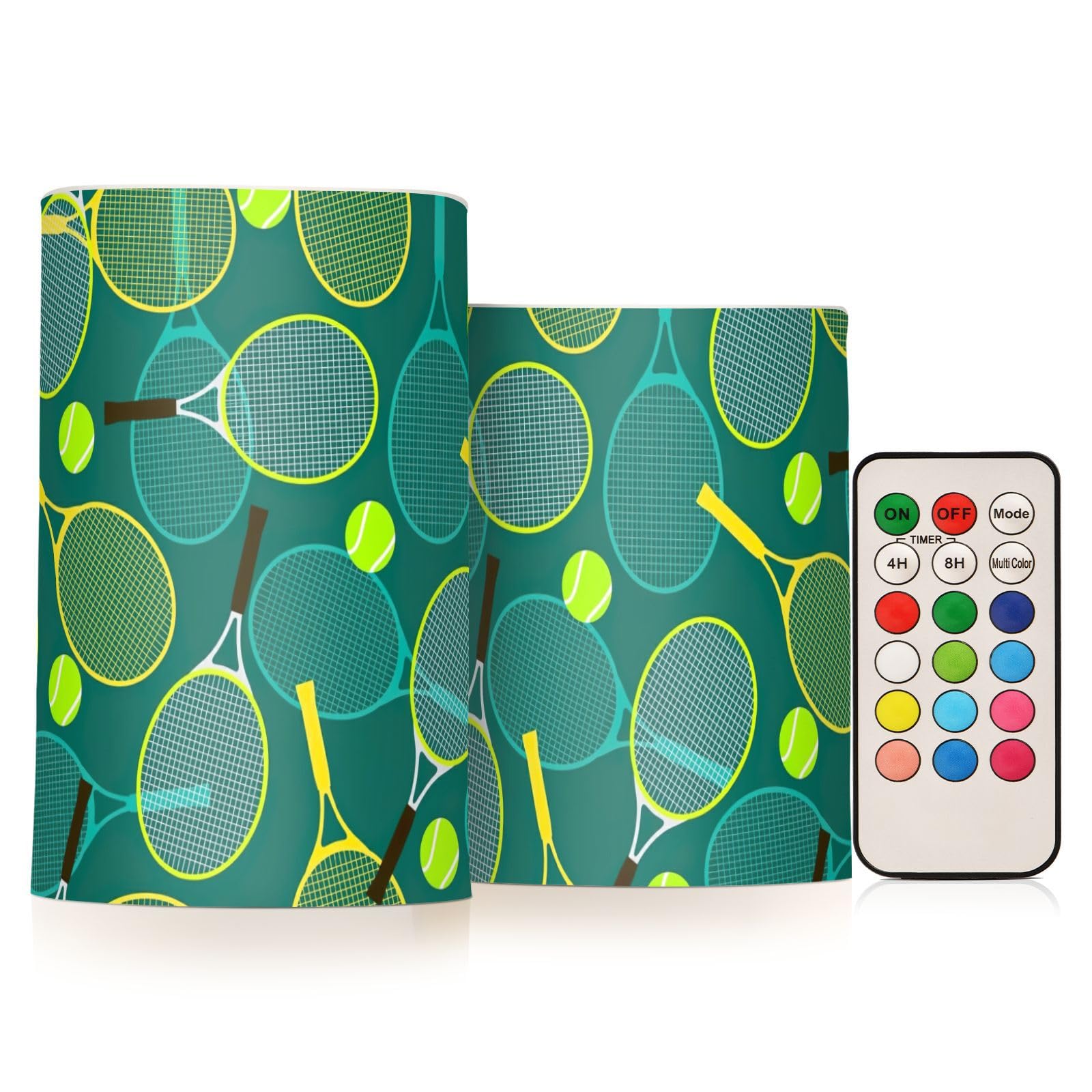 ODAWA Tennis Rackets and Balls Flameless Candles Flameless Flickering LED Candles with Remote Candles for Valentines Home Wedding Birthday Decoration