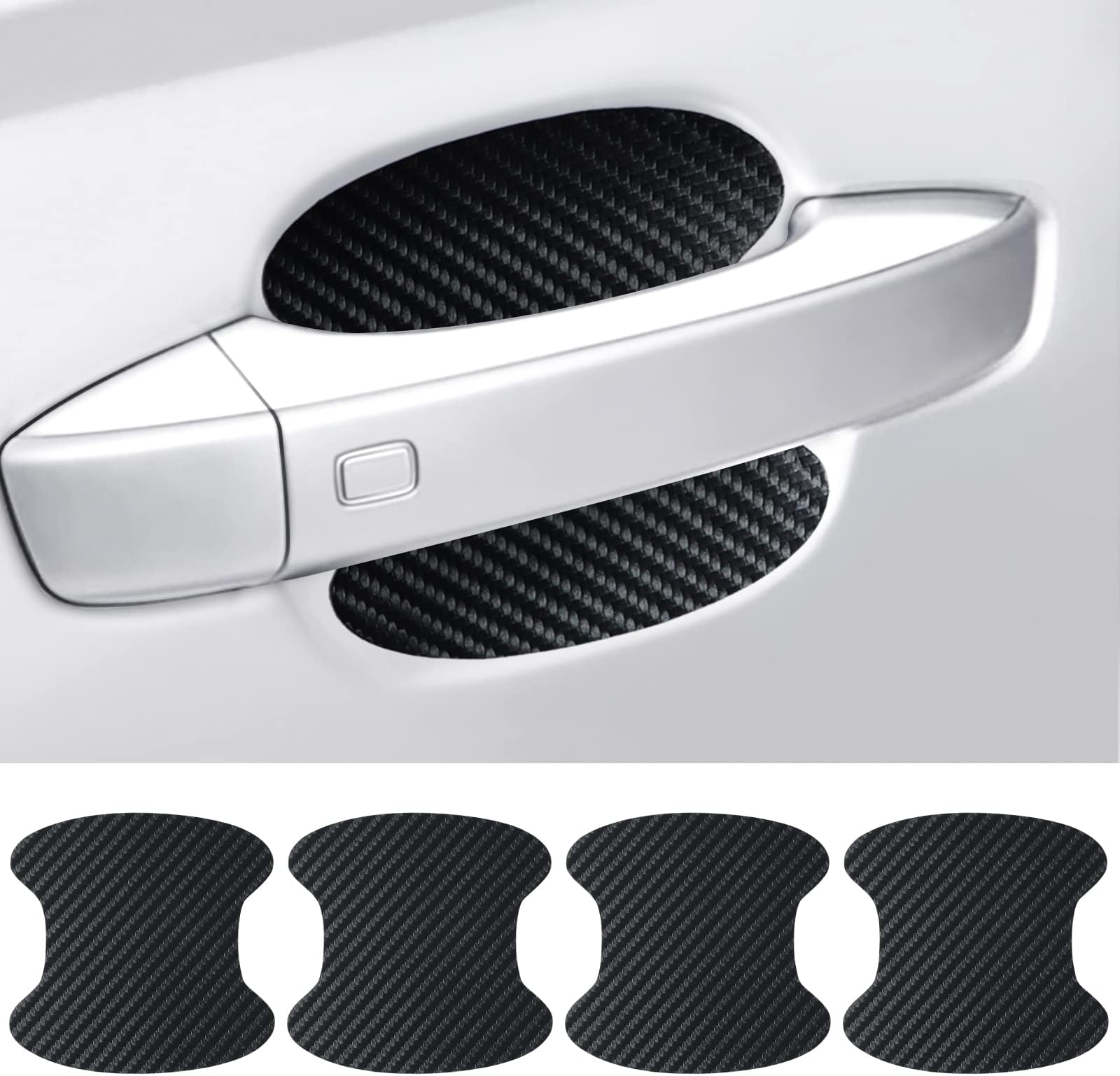 Kelenate® (Medium) 4PCS Car Door Handle Scratch Protectors, Carbon Fiber Paint Scratch Protector Sticker Auto Door Paint Guard Car Door Cup Scratch Protection Films Compatible with Vitara Brezza
