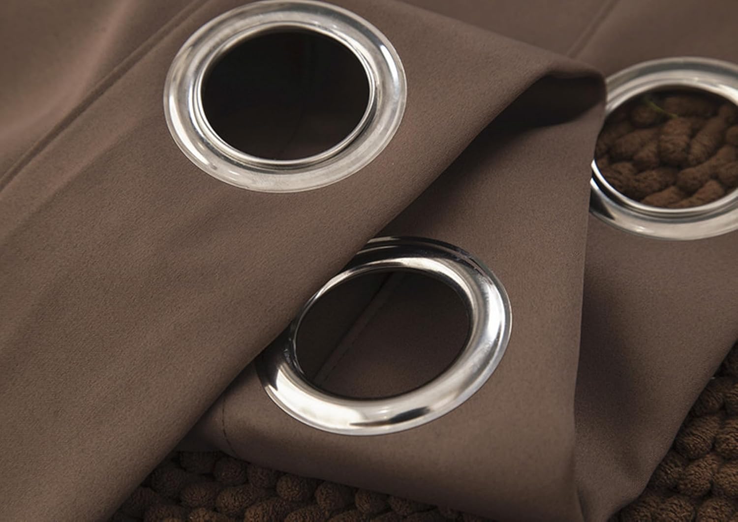 Tier Kitchen Curtain, Blackout Short Curtains Grommet Solid Color Small Window Curtains for Laundry Room Bathroom RV, 29x36 Inch, Coffee, 2 Panels