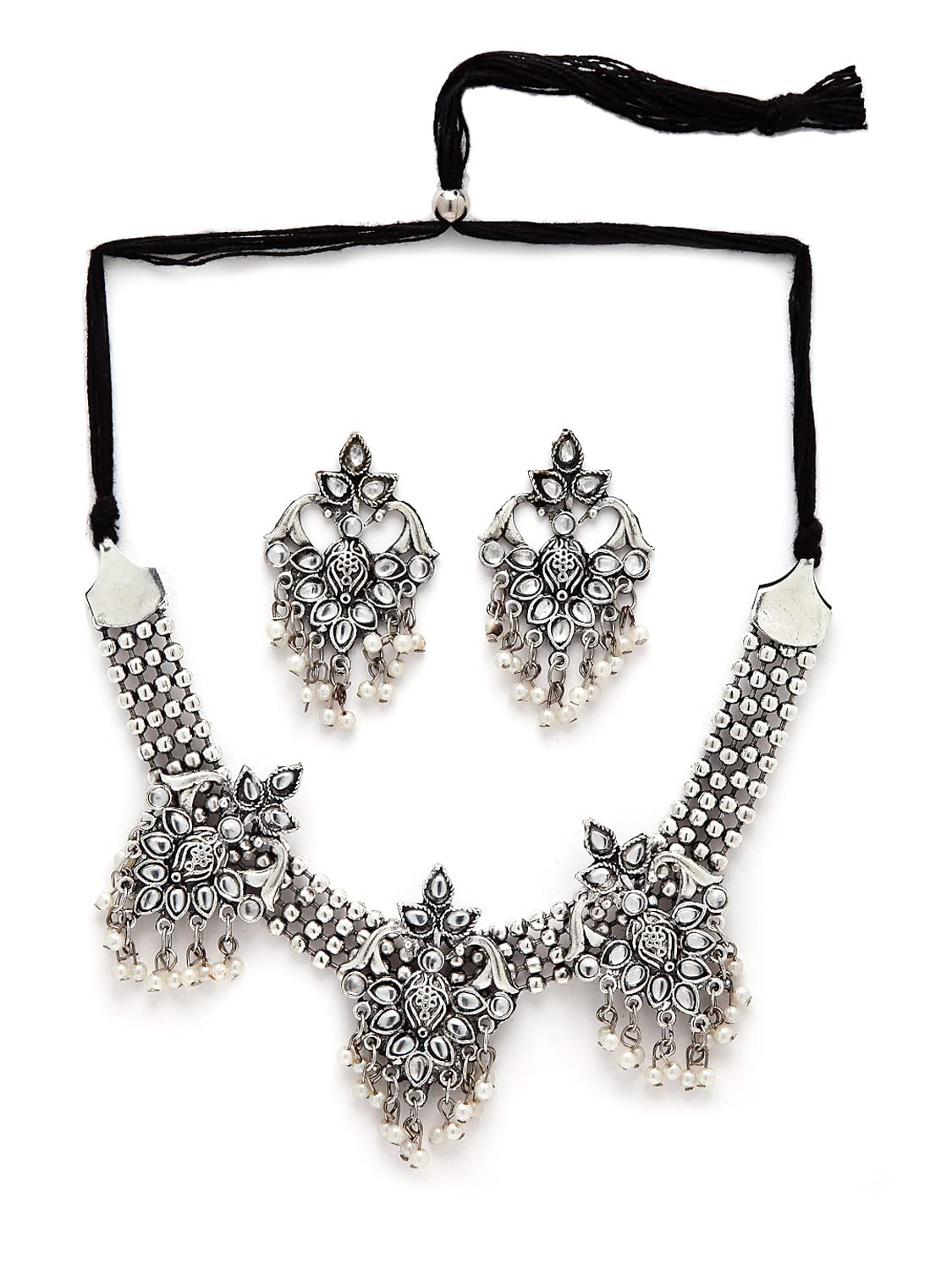 Shining Diva Fashion Latest Stylish Traditional Oxidised Silver Necklace Jewellery Set for Women (13119s) (B0BFQFX1MK) Amazon Price History, Amazon Price Tracker