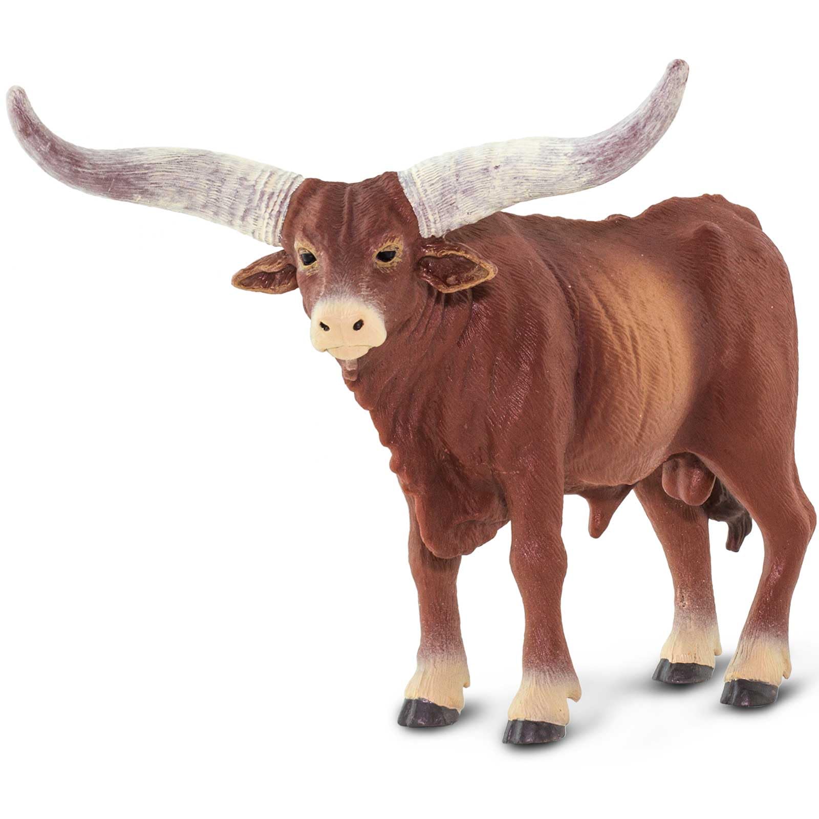 Watusi Bull Figurine - Detailed 6" Plastic Cow Figure - Educational Farm Animal Toy for Boys, Girls, and Kids Ages 3+