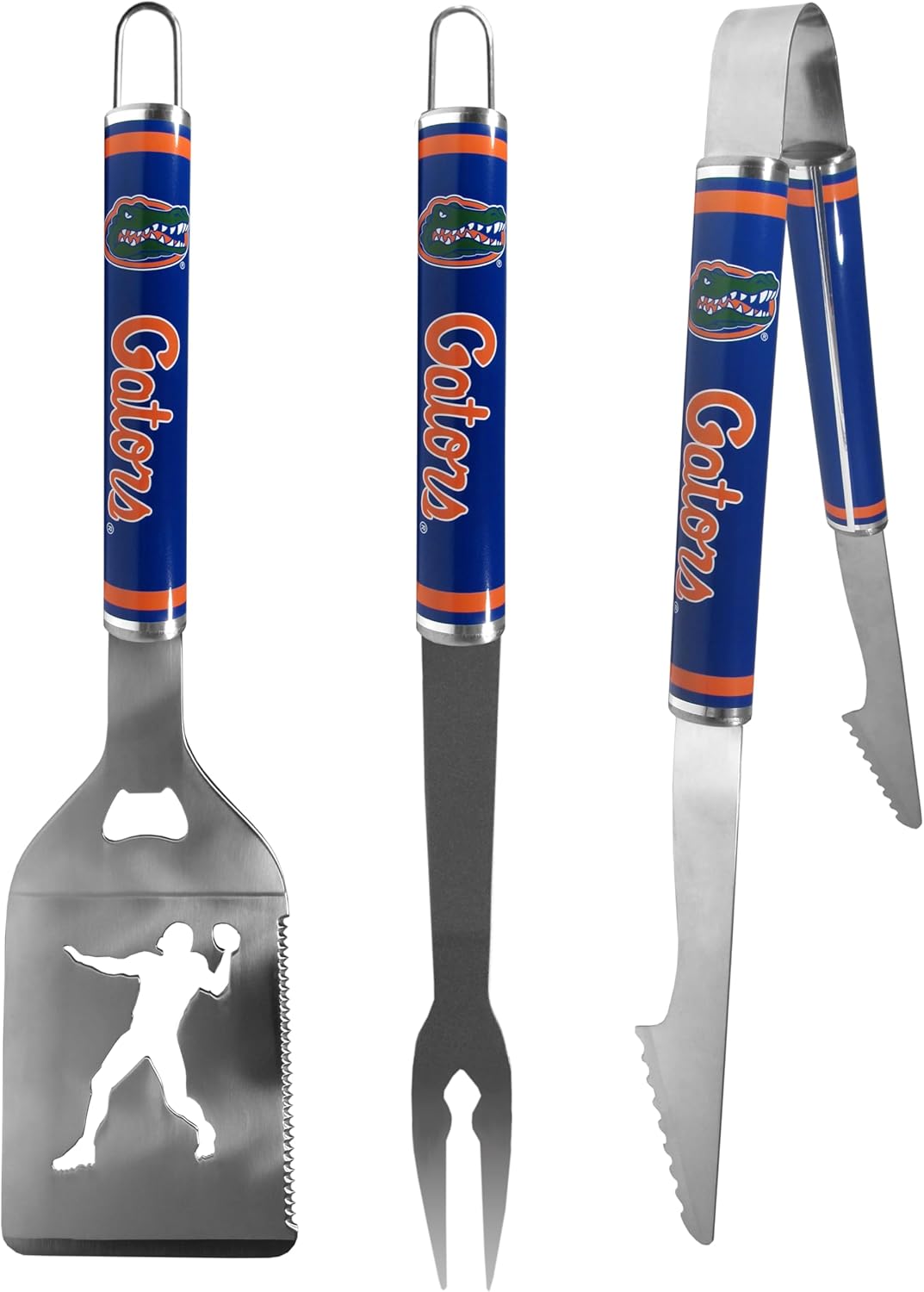 Siskiyou Sports NCAA Florida Gators 3 pc Steel BBQ Tool Set, One Size, Team Colors