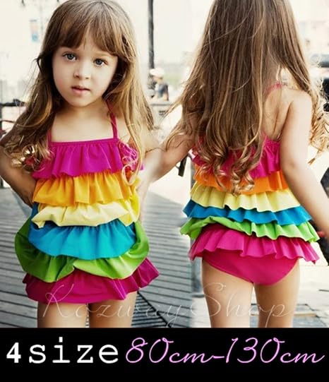 Amazon Upwing 女児水着 レインボー 子供 水着 虹 かわいい 可愛い女の子 肌触り良 激安 ワンピース型 女の子用 サイズ 80ｃｍ100ｃｍ1ｃｍ130ｃｍ キッズ 赤ちゃん プール 海水浴 水着 通販