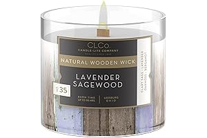 Exquisite Candles Wood Wick: Lavender Sagewood Symphony