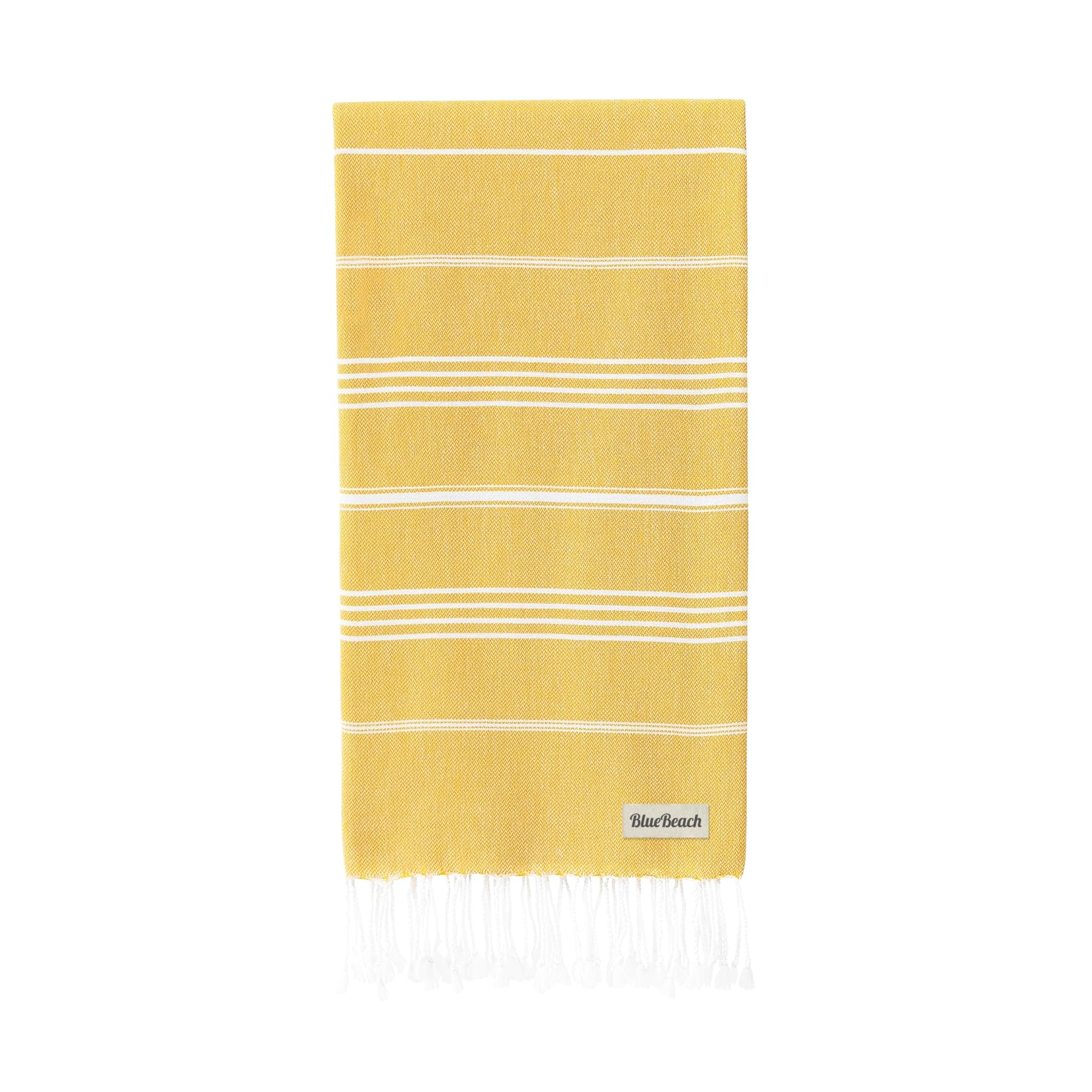 Blue Beach Turkish Towel - 100x180cm Large Turkish Hammam Peshtemal Towel - Super Absorbent, Quick Dry, Sand Free, Lightweight, Compact Towels for Swimming, Bath, Yoga Gym, Sauna and Travel (Mustard) — image 1