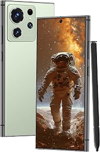 Unlocked Cell Phones Ultra Smartphone Dual SIM/108MP+48MP Camera/6800 mAh/8+256GB/6.8" HD Screen/Built-in Pen (Light Cyan)