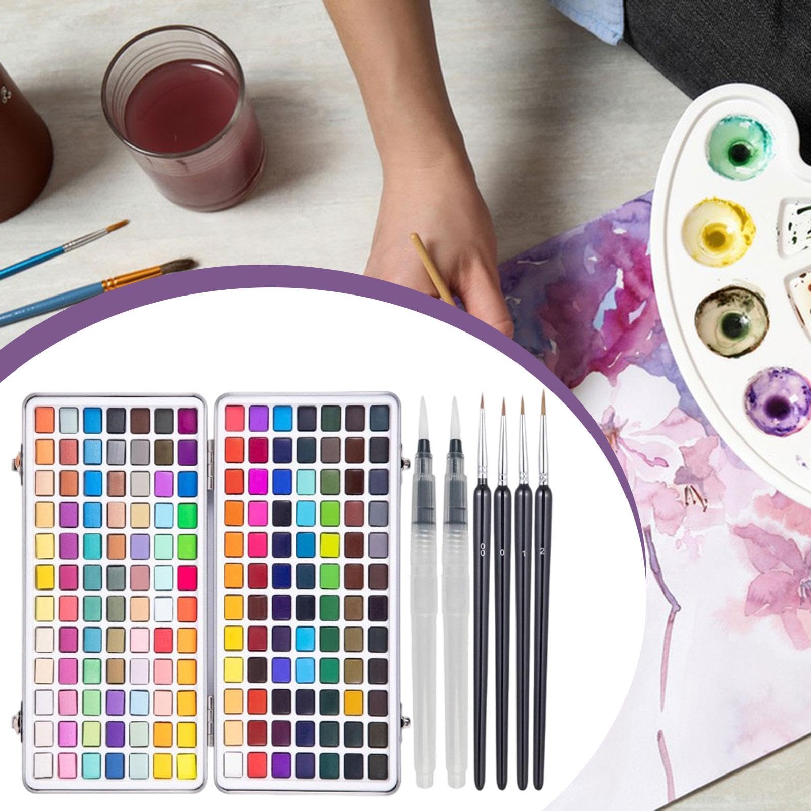Aquarellfarben Set, 168 Farben, Geschenk für Unterwegs, mit Tragetasche, Malzubehör, Künstlerbedarf für Hobbymaler Und Amateure