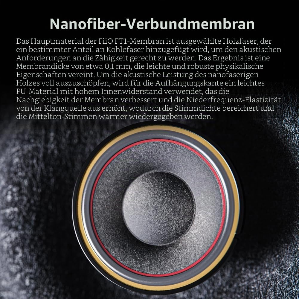 FiiO FT1 32Ω große dynamische Treiber-Kopfhörer mit Massivholzschalen