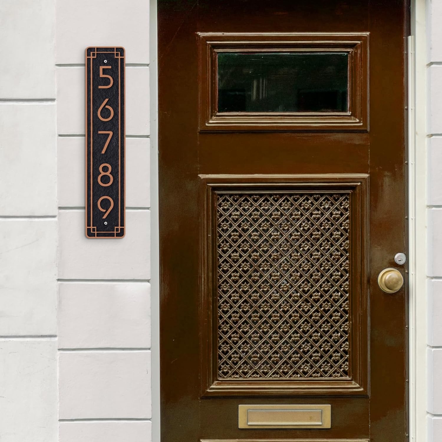 Customizable House Number Sign - Address Plaque for Outdoor/Indoor Use,Apartment,Office,Mailbox,Vertical or Horizontal Style 15
