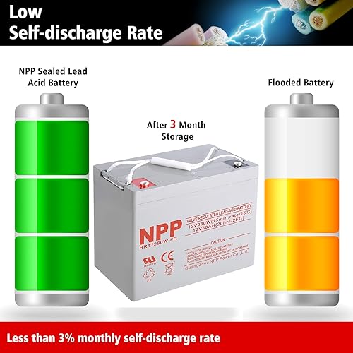 Miniatura 9 de NPP Power HR12500W FR 12V 155Ah 12Volt AGM - Batería recargable de alta tasa de plomo ácido, 12 voltios, 3000 W, 500 vatioscelda, reemplazo para UPS