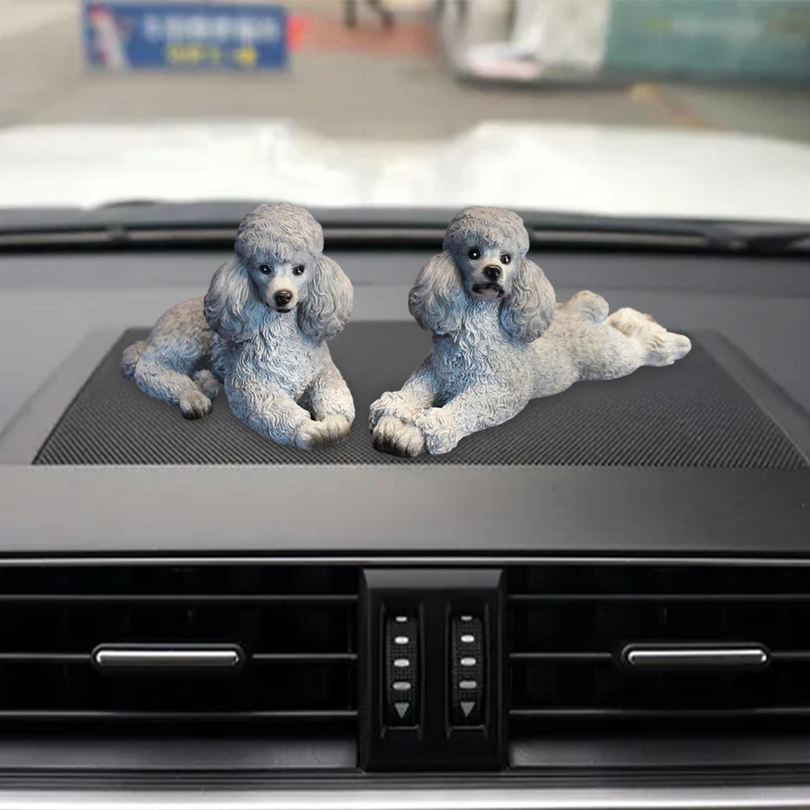 Amazon.co.jp: 2セットプードル犬像動物置物リビングルームオフィス