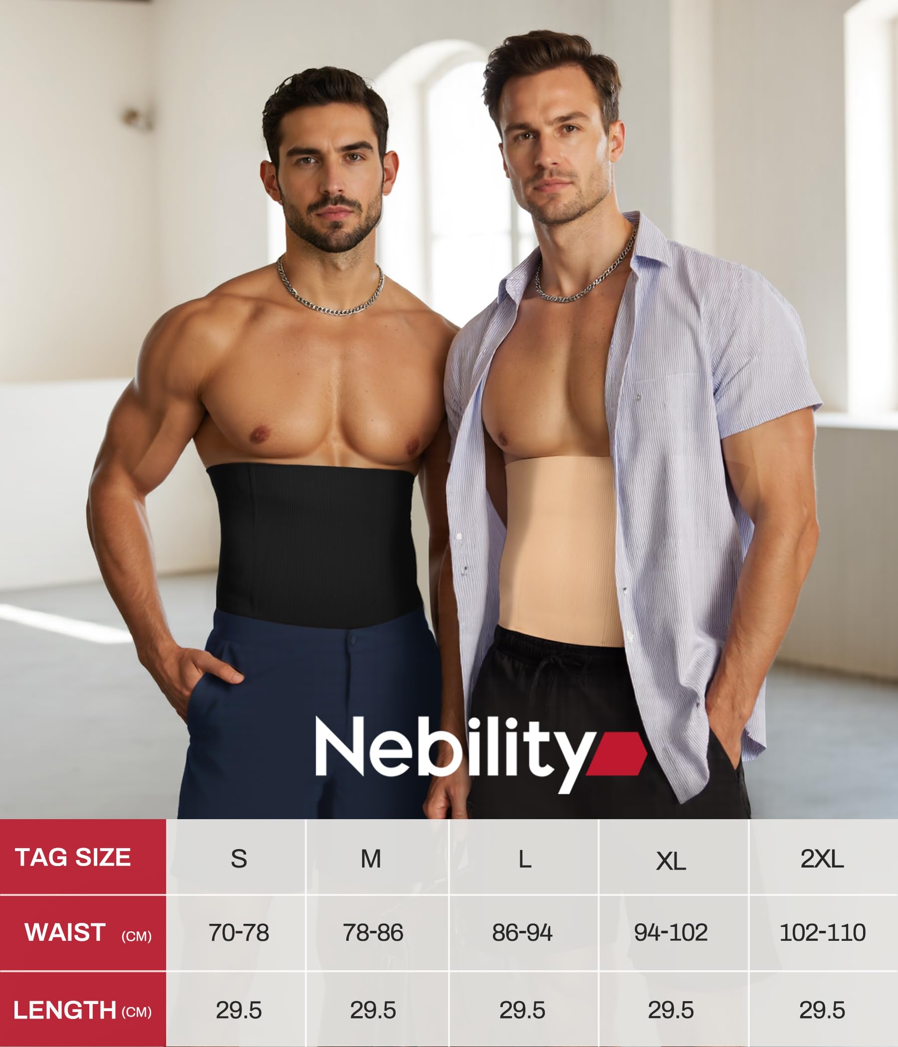 Nebility Uomo Fascia Addominale Dimagrante Corsetto Snellente Cintura Intimo Modellante Dimagrante per Uomo Fascia Pancia Sportivo Fitness Waist Trainer