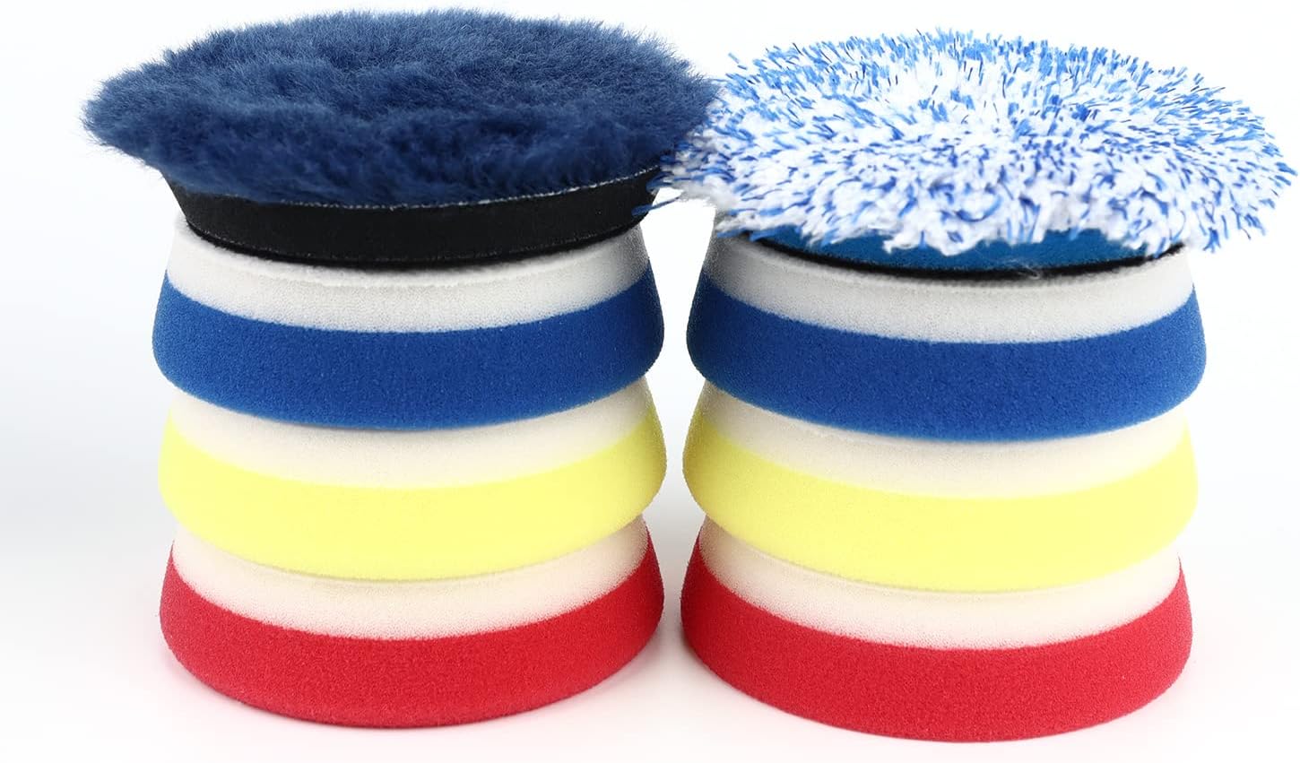 CARROAD Polishing Pad, 11Pc 3Inch 80mm Orbital Buffer Polisher Pad Wool Microfiber Buffing Pad for Backing Plate with Drill Adapter car Detailing kit, Foam applicator Pad for Compound, Polish and Wax : Automotive