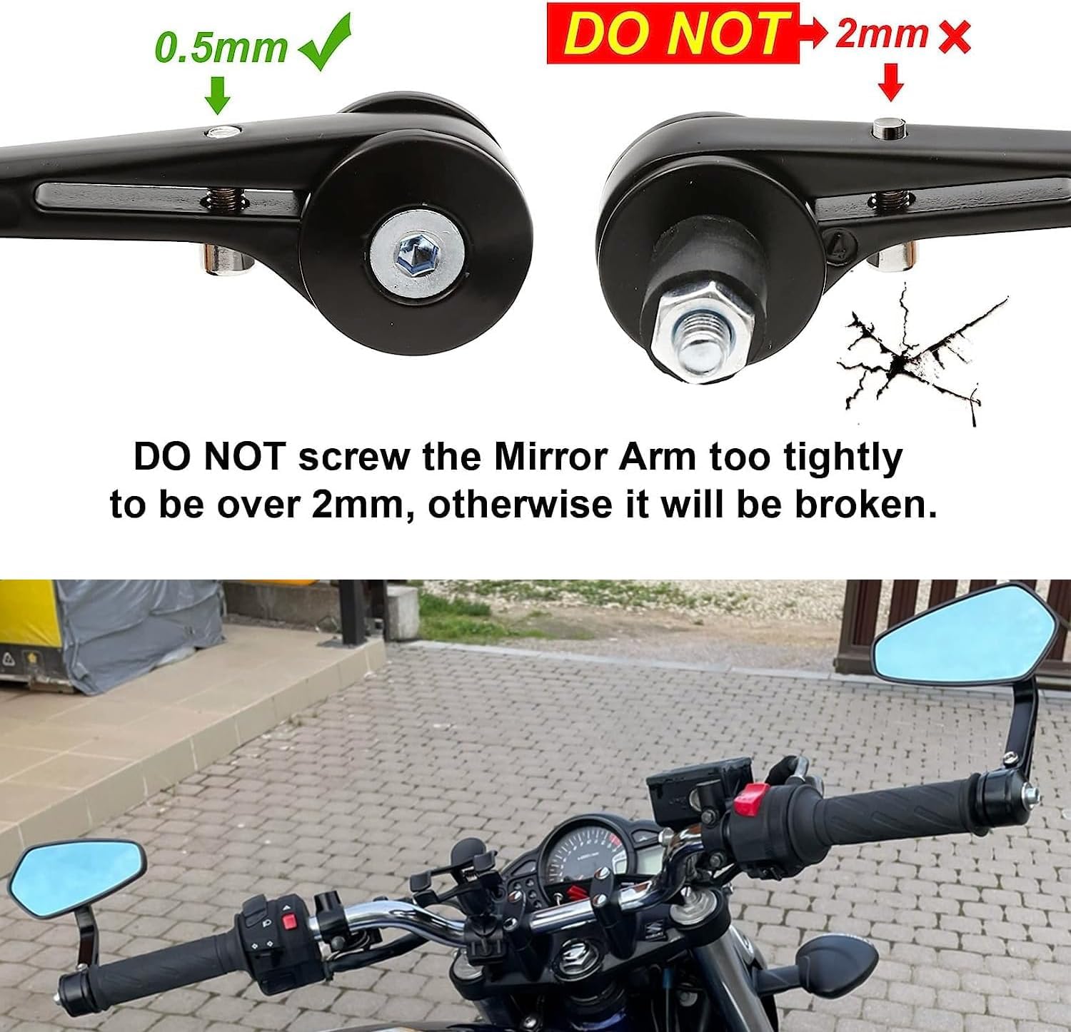 Specchietti Moto, Manubrio Retrovisori Laterali per Moto, Universale 7/8" 22mm HD Anti-Glare Specchietto Manubrio Street Bike Cruiser Scooter Suzuki YMH