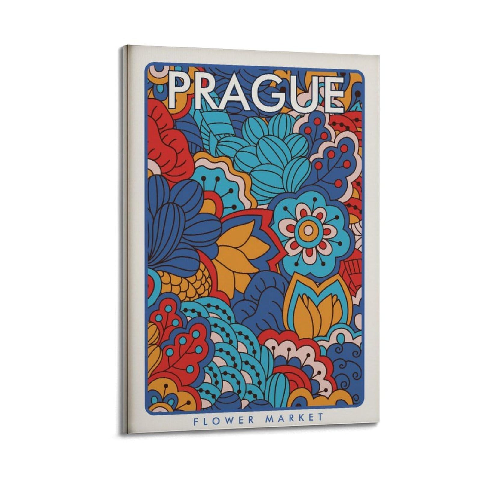 xiaoxiaoshen Prague Flower Market Botanical Canvas Poster Wall Art Prints Room Aesthetic Murals Bedroom And Living Decorations 20x30inch(50x75cm)
