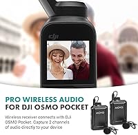 Vista 2 de Movo Edge-OP-Duo - Micrófono de solapa inalámbrico dual para Osmo Pocket 1 y 2, micrófono inalámbrico de solapa con clip, 2 transmisores y receptor