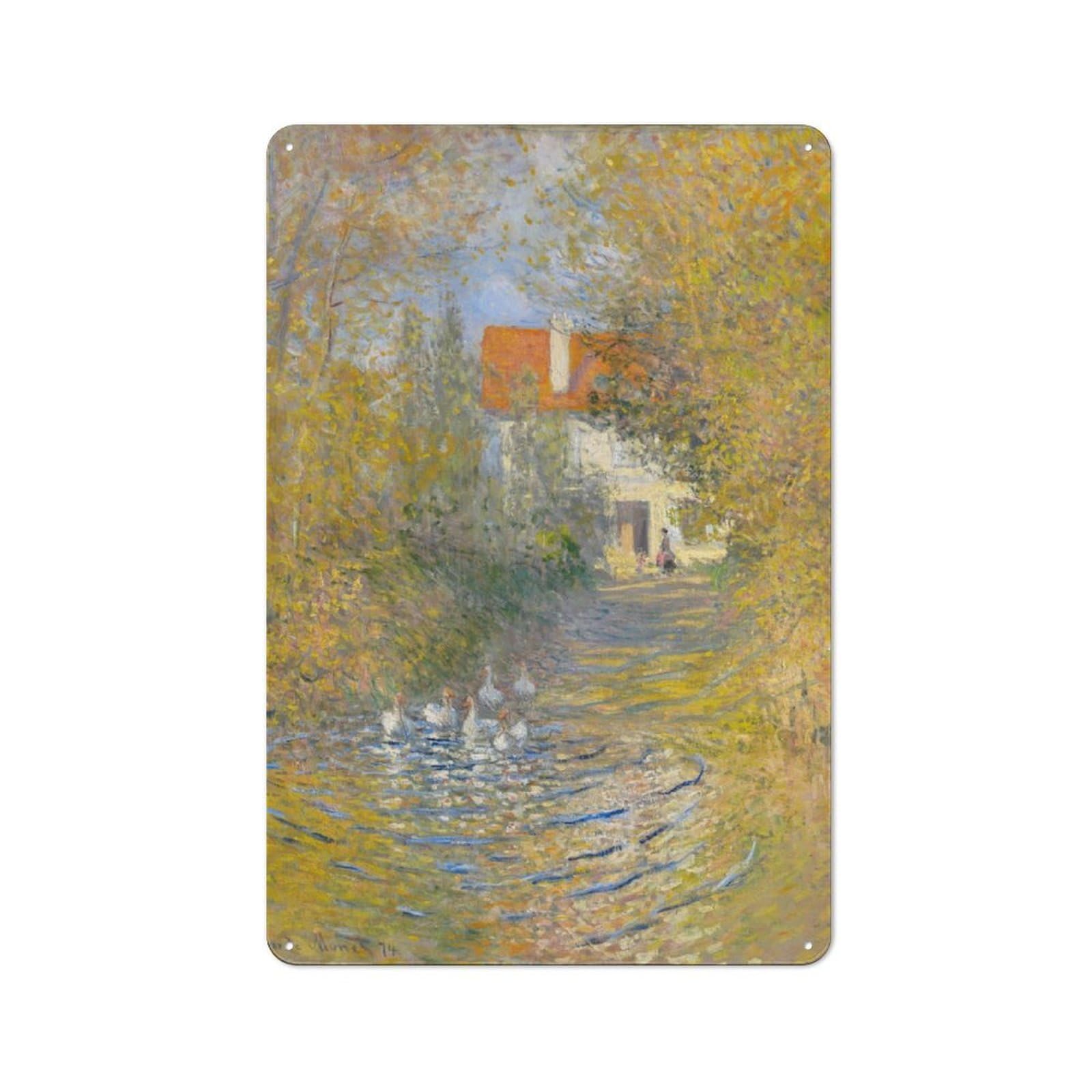 Junmoney Claude Monets The Geese Vintage Tin Sign 30X20cm With For Café Or Home Bar, Suited To Café-Style Decor Fans