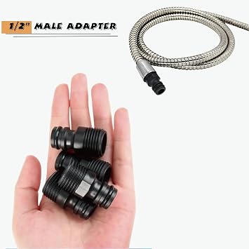 2 PCS Garden Hose Pipe Connector 1/2 inch Male Threaded Tap Connector Plastic Threaded Tap Adapter Quick Connector for Garden Nozzle