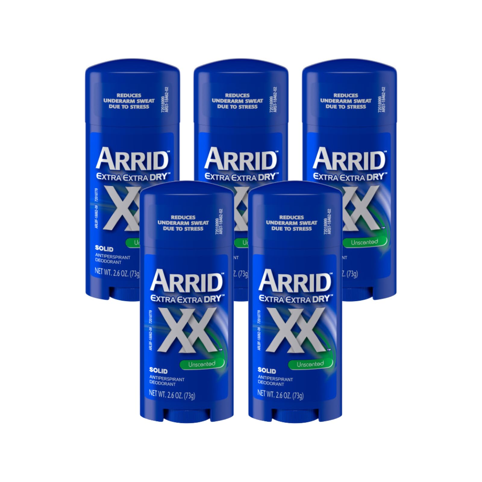 XX Extra Extra Dry Solid Antiperspirant Deodorant, Unscented, 2.6 oz. (Pack of 5)