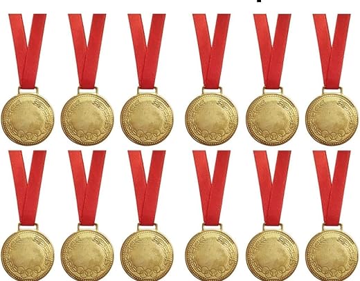 12 Pcs Gold Medal for School COMPETETION Medals/Sports COMPETETION Medals/Medals for Any Event/Throw Ball Medals