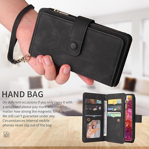 Miniatura 5 de Asuwish Funda de teléfono para Samsung Galaxy S20 FE 5G de 6.5 pulgadas con protector de pantalla de vidrio templado y tarjetero abatible para