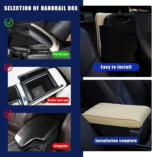 Miniatura 5 de Ziciner Funda para consola central de automóvil, almohadilla de protección de cojín de espuma viscoelástica de cuero, almohada impermeable para