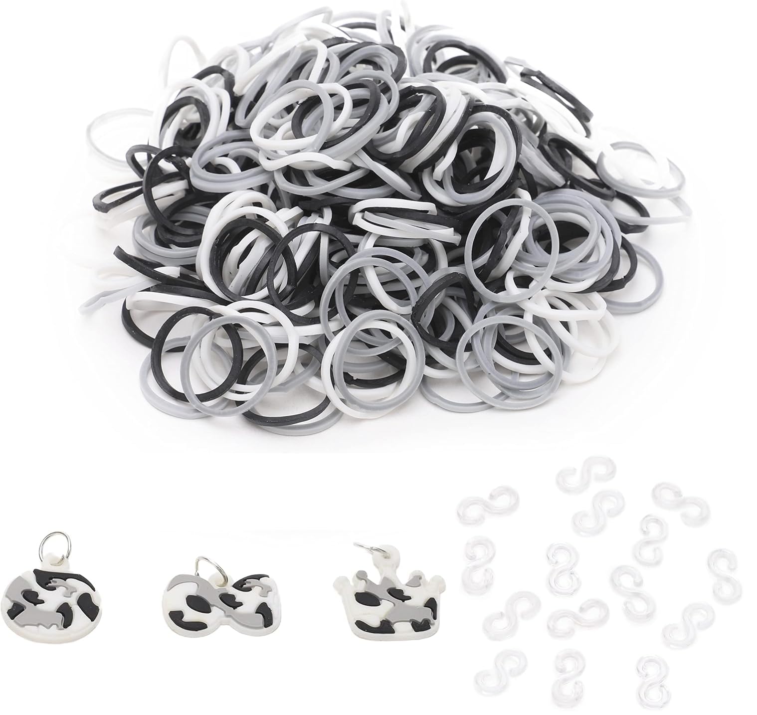 Toyland® Ricarica Elastici Loom Band – 300 Pezzi Con Clip E Ciondoli – Colori Blu E Bianco – Per Creare Braccialetti E Gioielli Fai Da Te