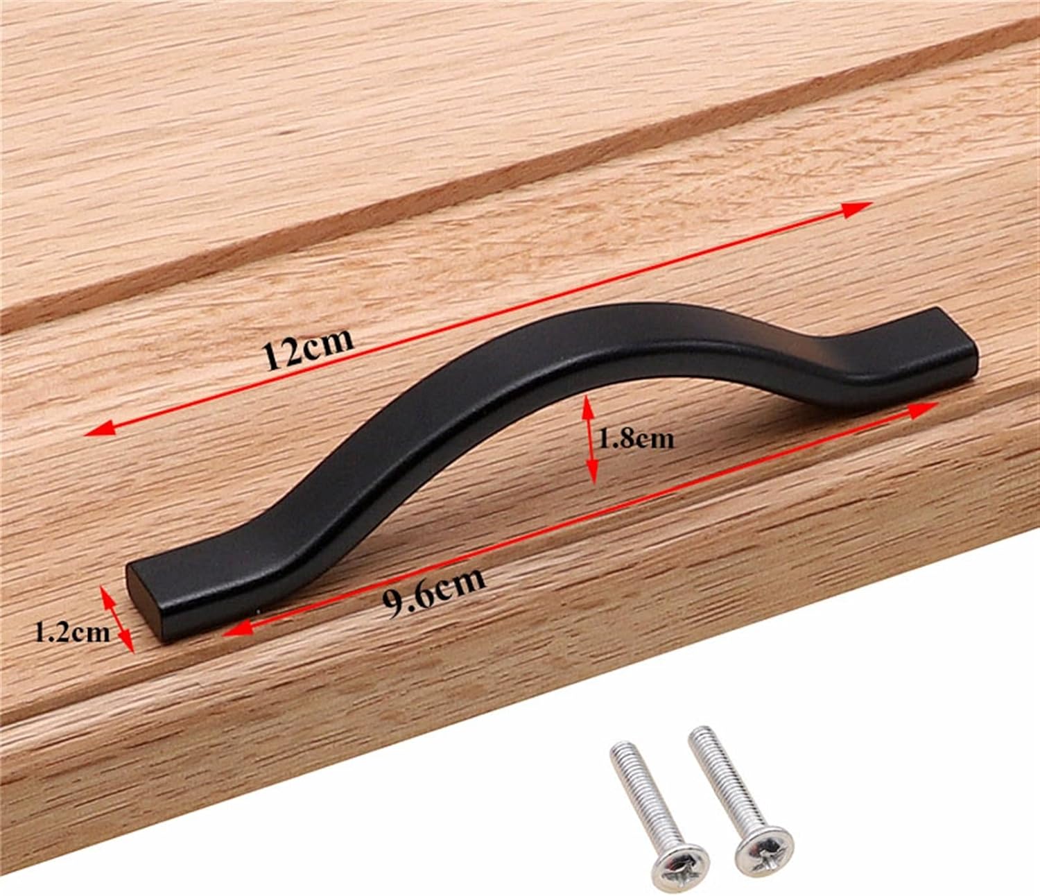 Black Cabinet Handles Solid Aluminum Alloy Kitchen Cupboard Pulls Drawer Knobs Furniture Handle Hardware 1Pcs(3050-12)