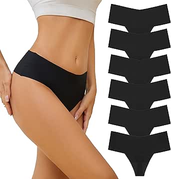 Amazon.com: Jaywan Women High Waisted Thong Underwear Seamless Thongs for Women Tummy Control