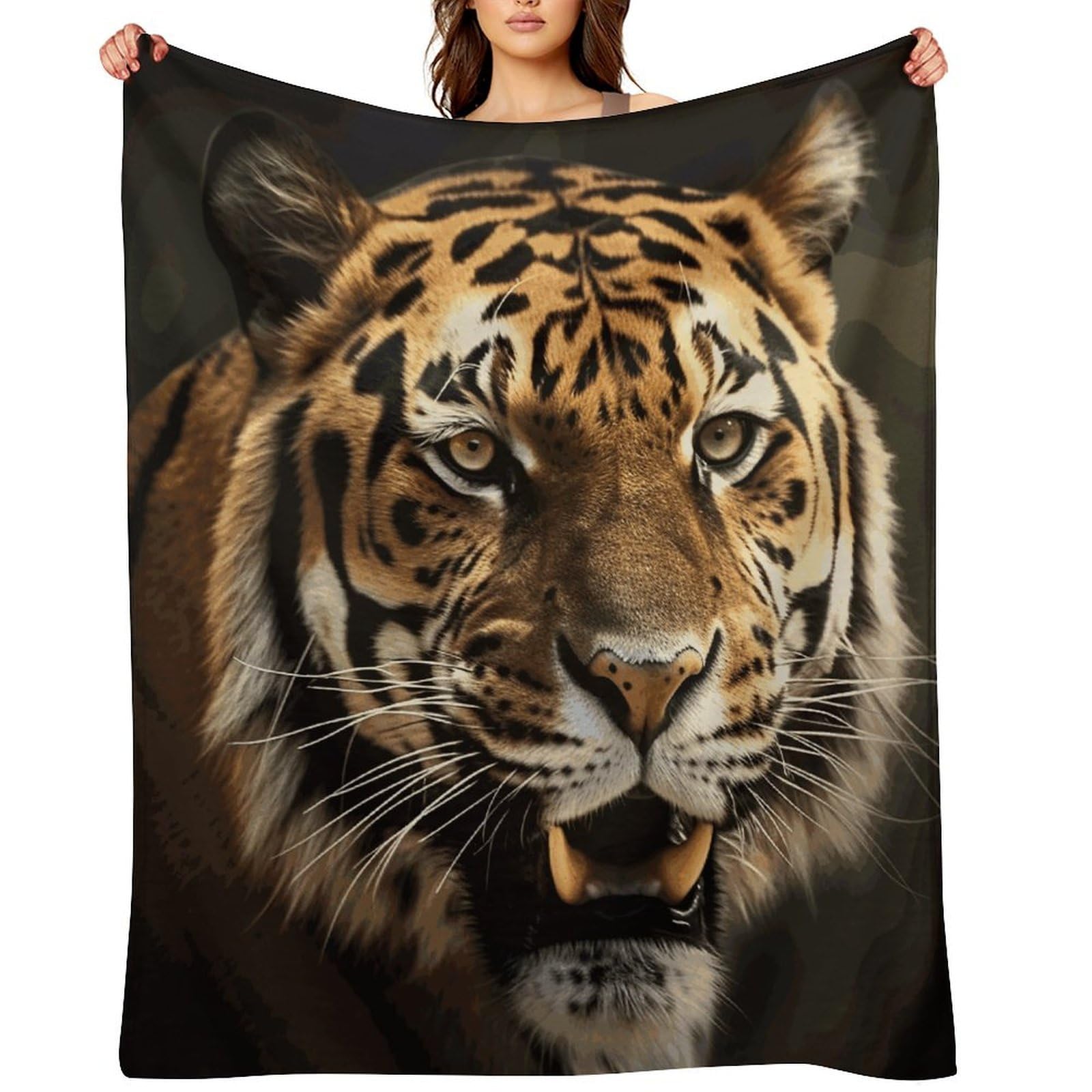 Tiger Blankets Flannel Soft Blanket for Couch Warm Cozy Throw Blankets Fashion Bed Blanket Thick Bath Towel Bedspread Tapestry for Home Supplies Gift 40"x50"