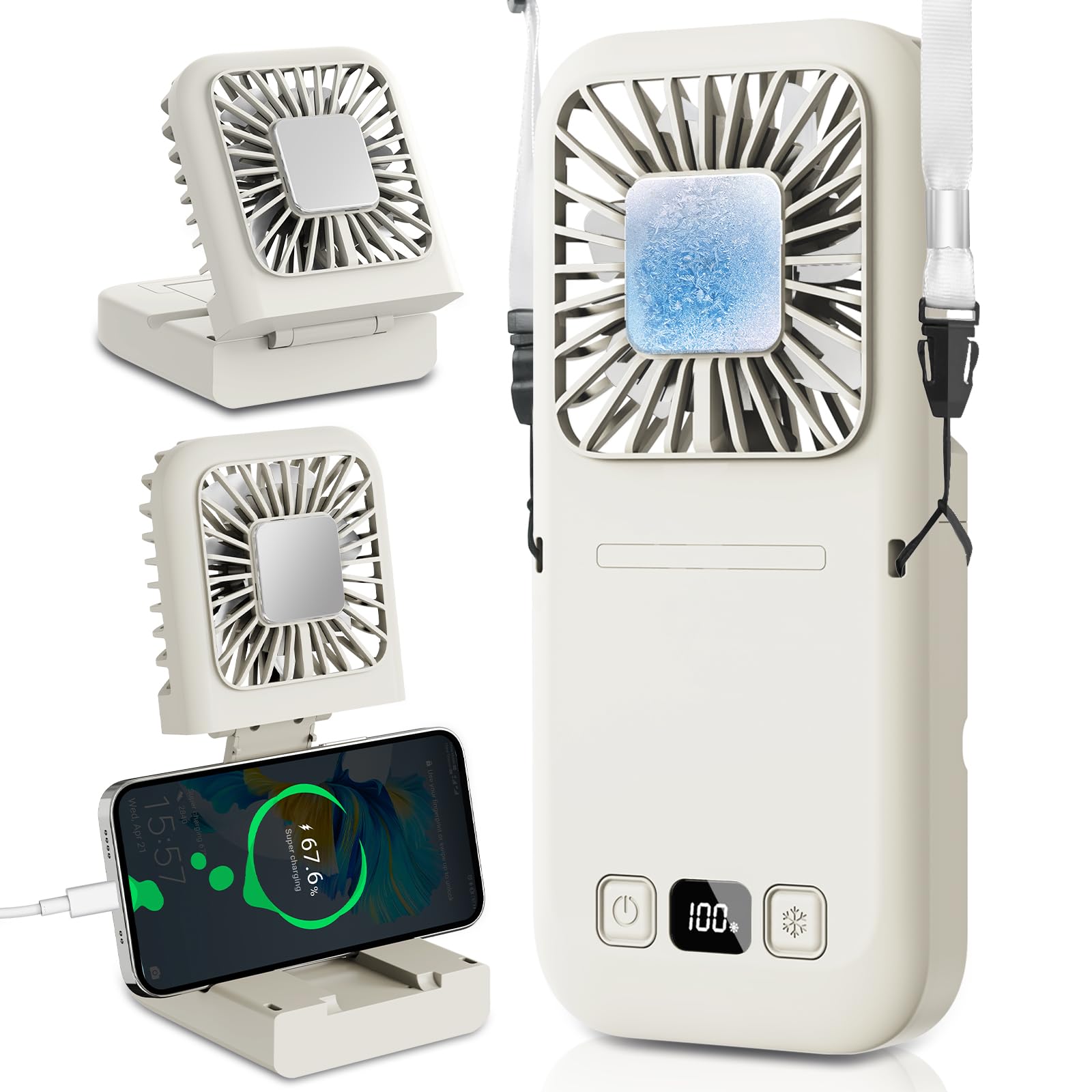 Kemolpo ハンディファン 冷却プレート 2026 大風量 接触冷感 4WA…