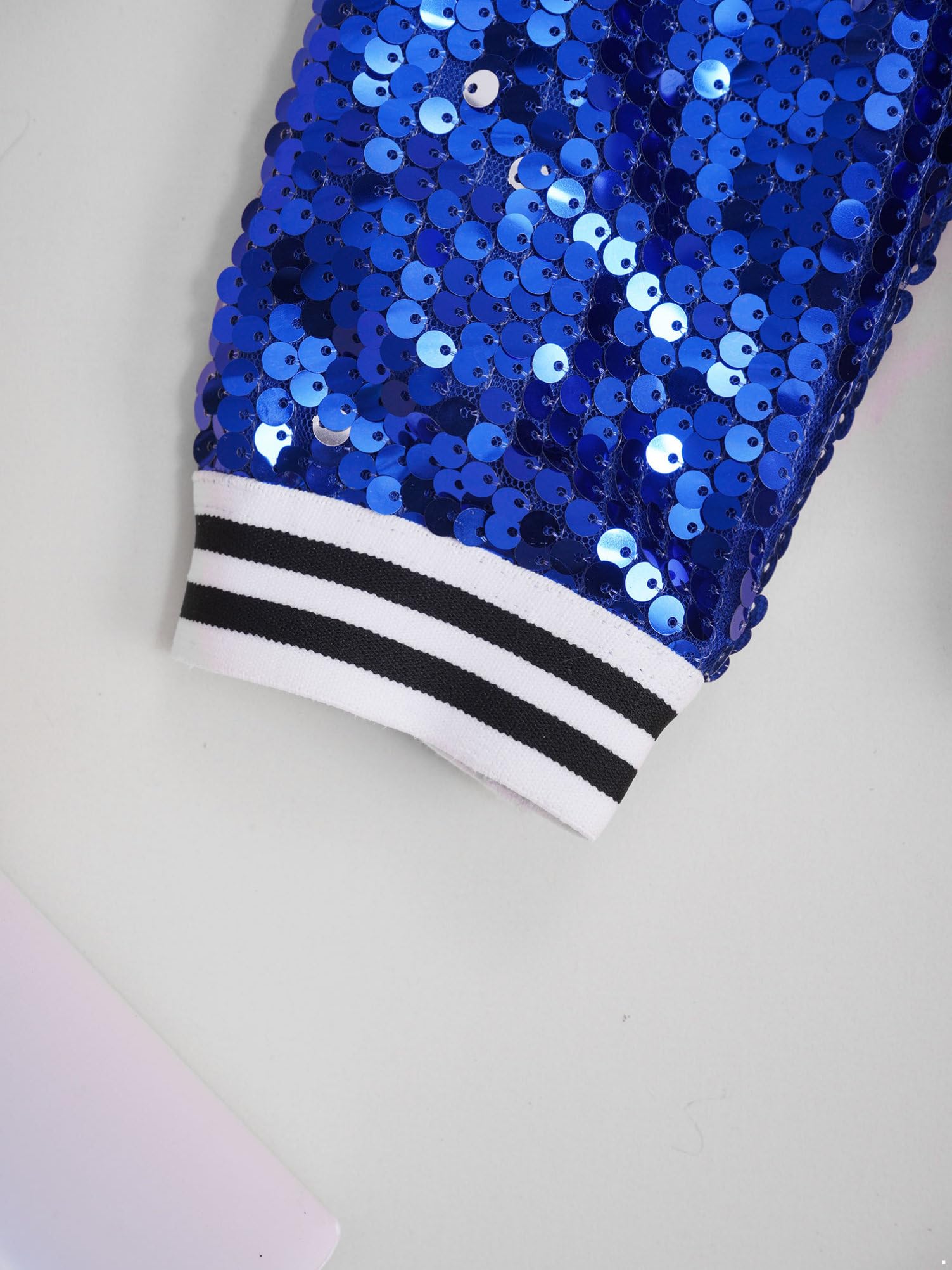 Alvivi Kinder Pailletten Jacke Jungen Mädchen Glitzer Baseball Jacke Langarm Sweatjacke Mantel Jazz Hip Hop Disco Party Tanzkostüm