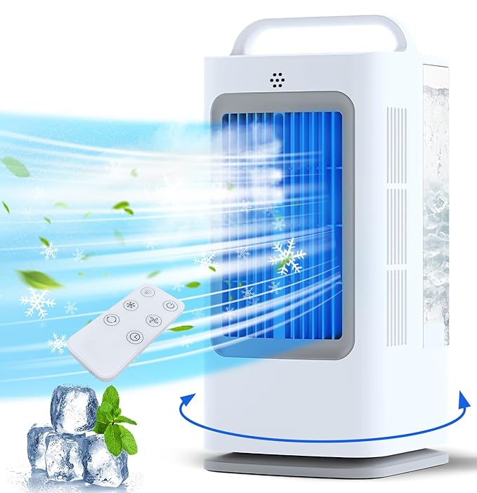 Portable Air Conditioners, 1700ml Evaporative Air Cooler with Remote