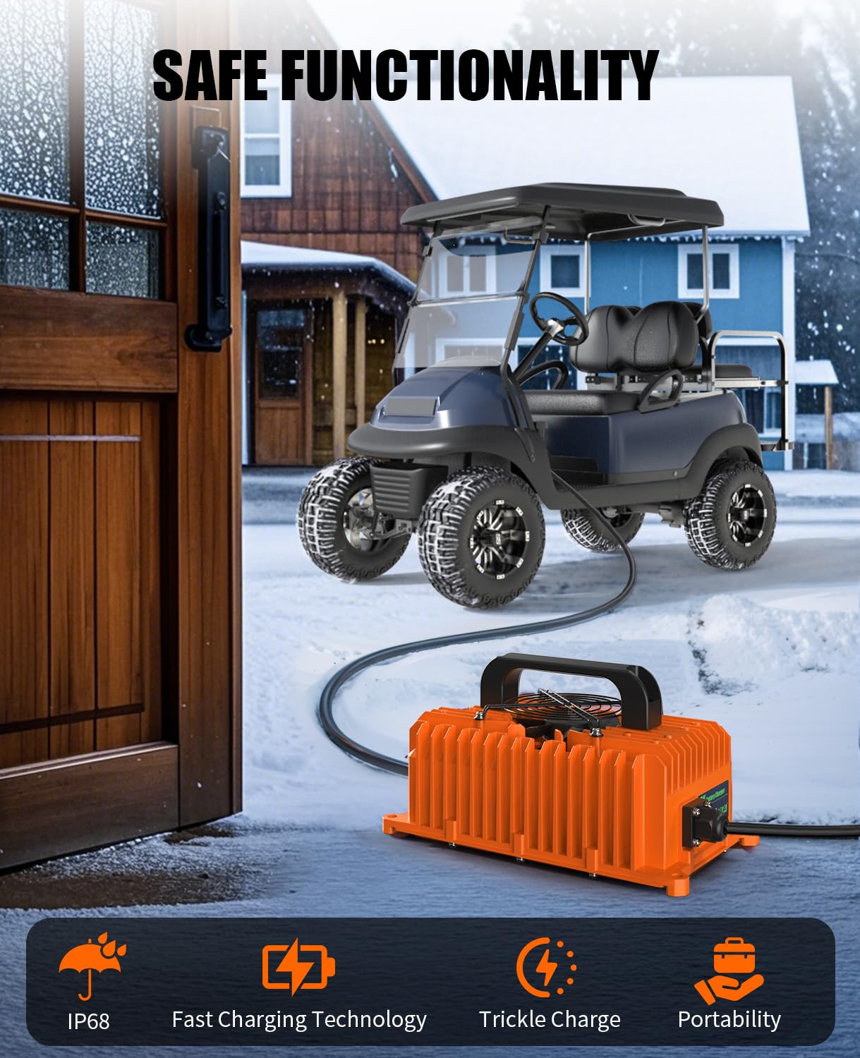 10L0L Cargador de batería para carrito de golf de 15 A 48 V para Club Car DS/Precedent, enchufe redondo de 3 pines, IP68, cargador de batería para carrito de golf de tecnología inteligente, carga de