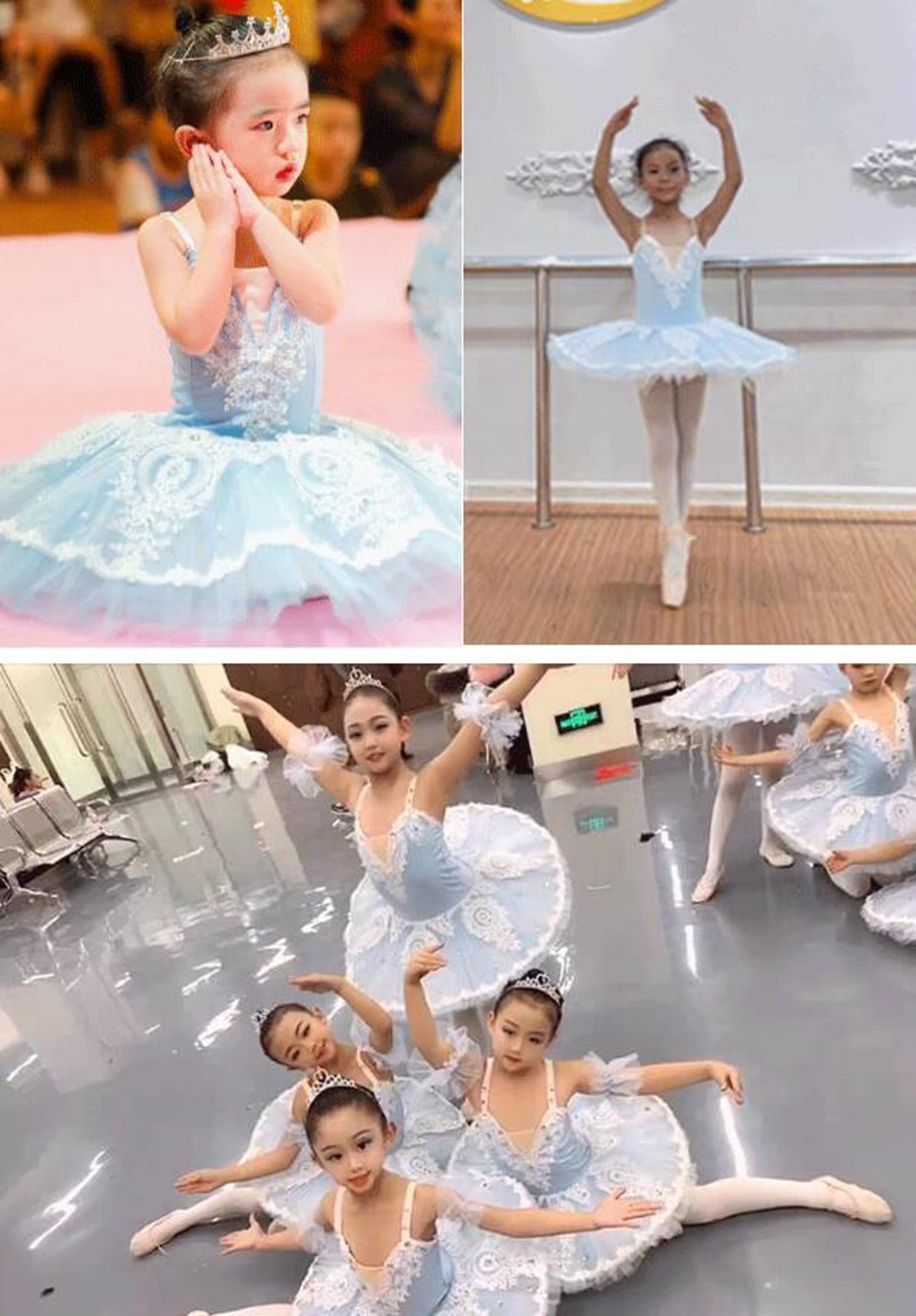 Gonna tutù da Balletto per Bambina Costume da Ballo per Bambina Il Lago dei Cigni Costumi di Danza del Ventre Abiti da Festa per Spettacoli Teatrali Abiti da Ballo per Esercitarsi (A1347)