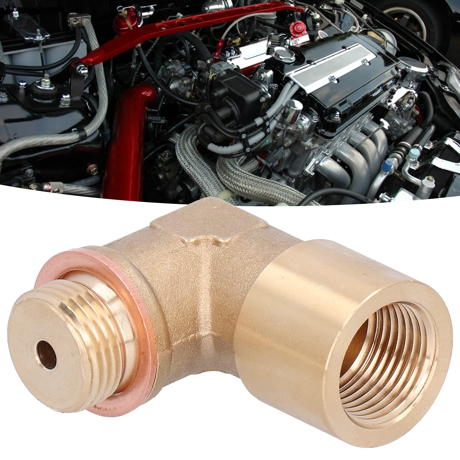 Adapter Czujnika Tlenu Akozon, Uniwersalny Przedłużacz Czujnika Tlenu M18x1.5 90 Stopni Kątowy Przedłużacz Czujnika Tlenu Adapter Dystansowy do Samochodu