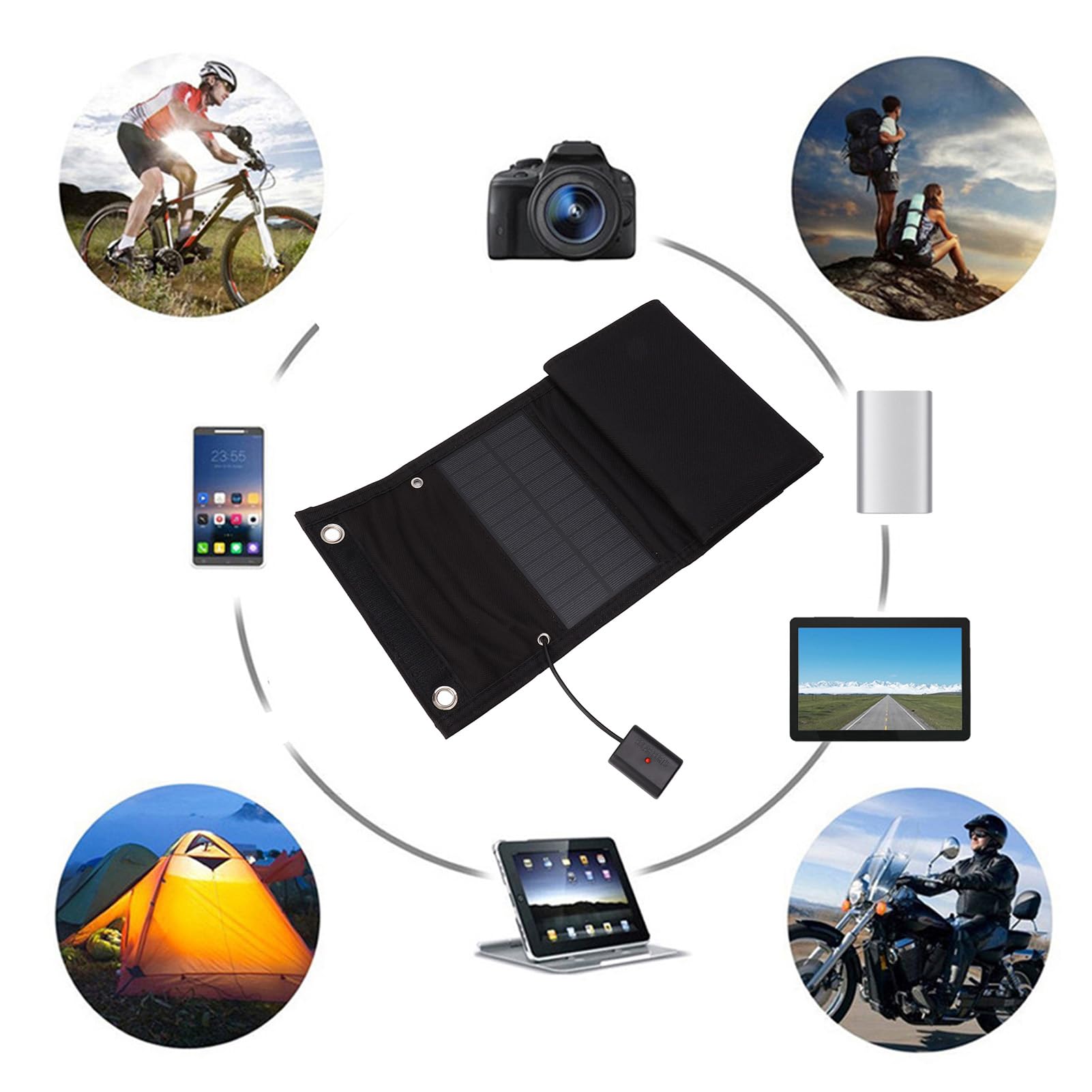 Solar Folding Bag Charger Bagging Solar Powered Baggie for Outdoor USB Ip65, Solar Panels