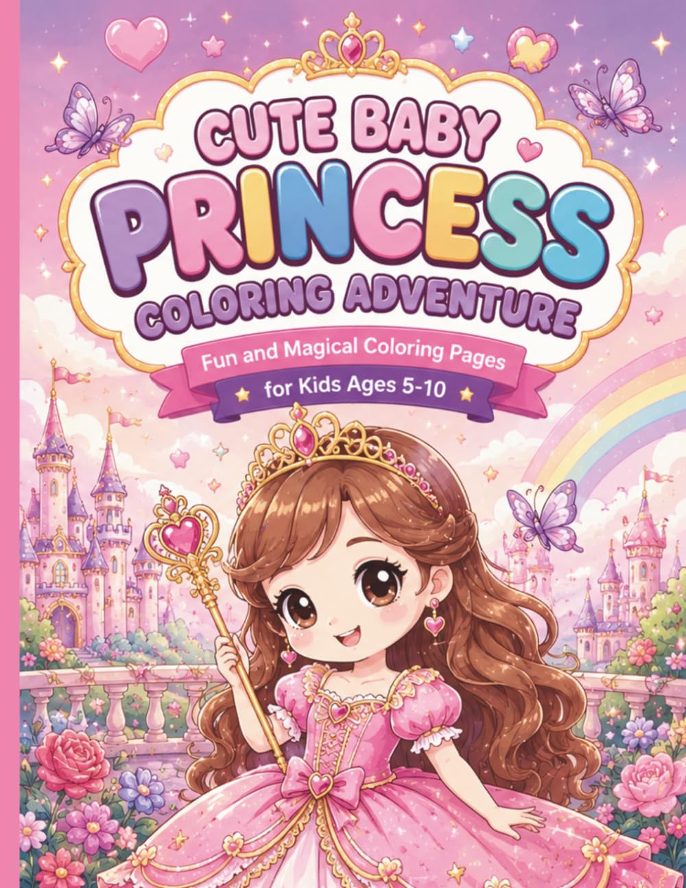 Cute Baby Princess Coloring Adventure: Fun and Magical Coloring Pages for Kids Ages 5–10