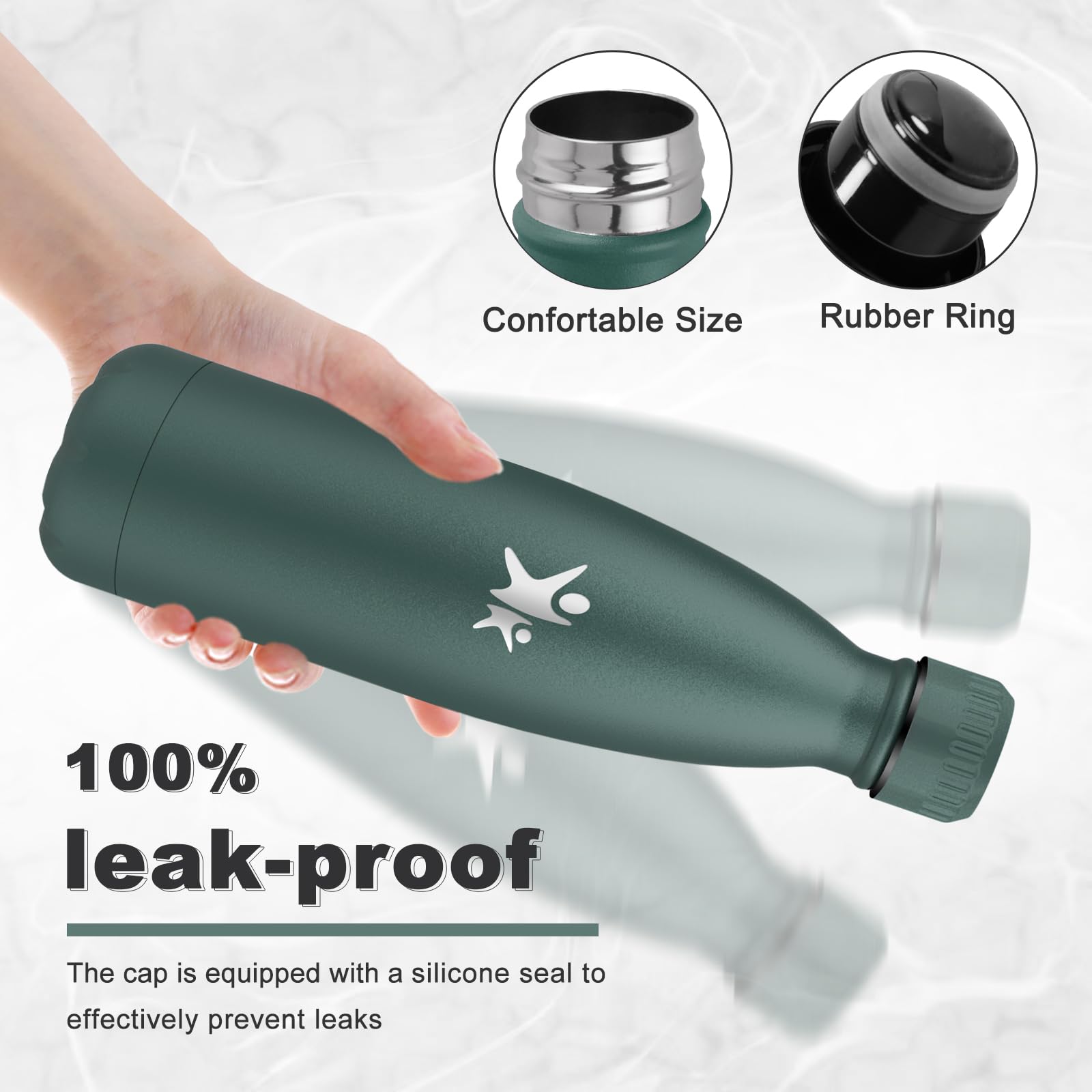 Borraccia- 0.75l- Borraccia Termica, Senza BPA, Borracce Acciaio Inox, Senza Perdite, Boraccia Termica, Thermos per Bevande Fredde o Calde, Borracce per Scuole, Viaggio, Sportio, Palestra