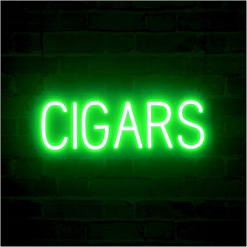 Miniatura 9 de SpellBrite Letrero de cigarros prémium para tiendas de humo, letreros relacionados con cigarros con aspecto de neón, luz LED roja, 26.6 x 15.0